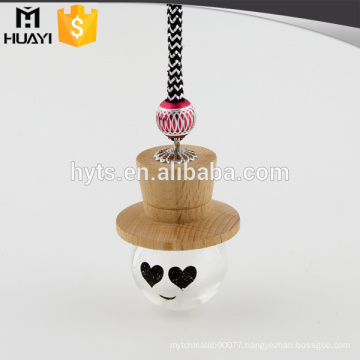 doll shape car diffuser glass bottle 10ml with wood cap
